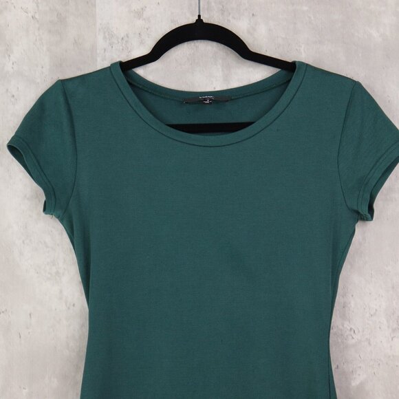 Lulus T Shirt Dress‎ Womens Size Small Green Crew Neck Short Sleeve Knee Length - Picture 2 of 8